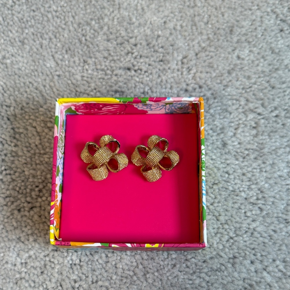 Lilly Pulitzer Gold Bow Earrings
